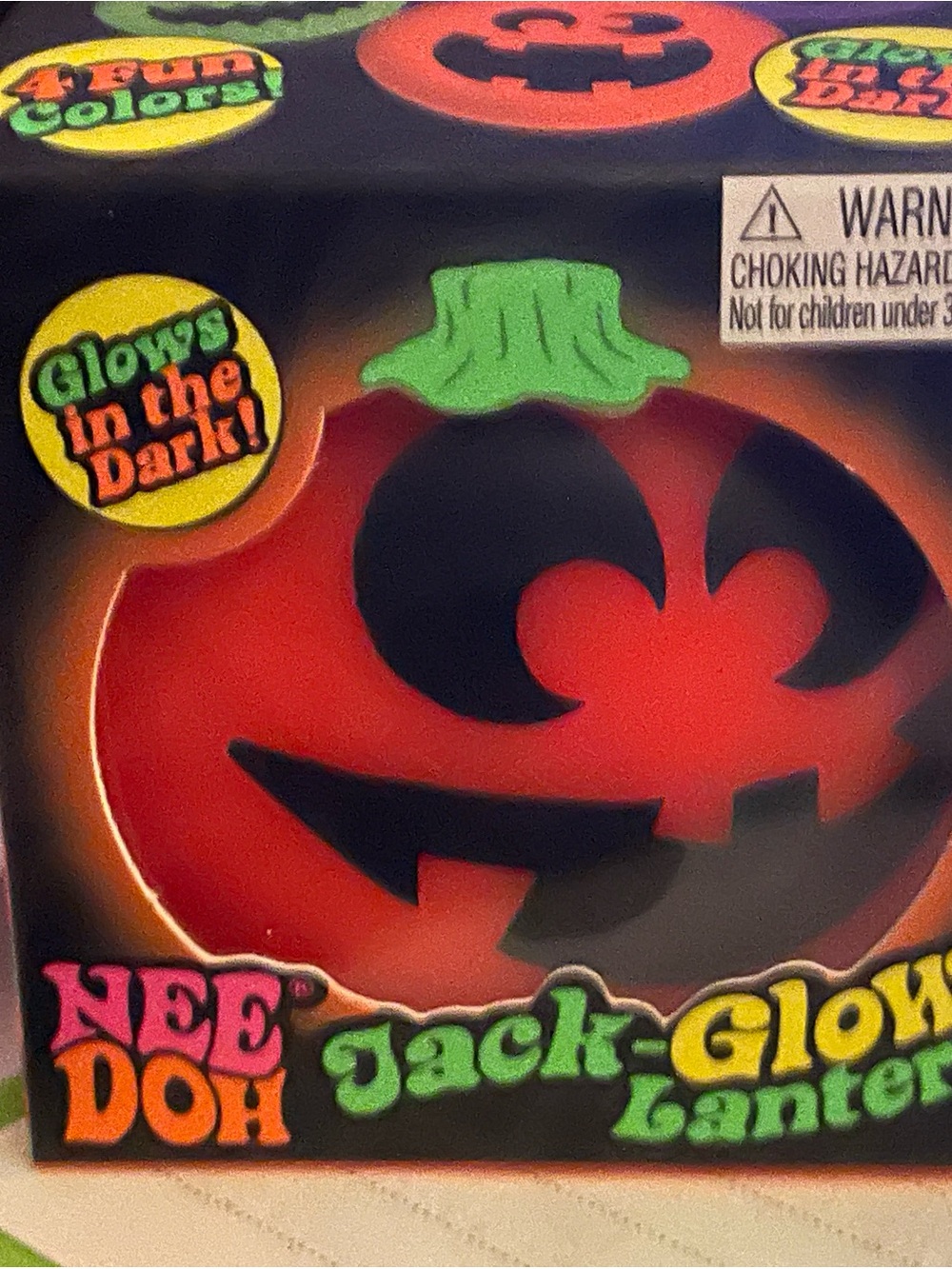 Nee Doh Jack-Glow Lantern Pumpkin Squeeze Ball, Glow in Dark, Orange